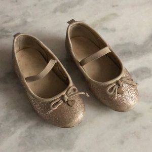 Gold sparkly toddler ballet flats